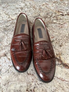 Stacy Adams Chestnut Brown Leather Tassel Loafers